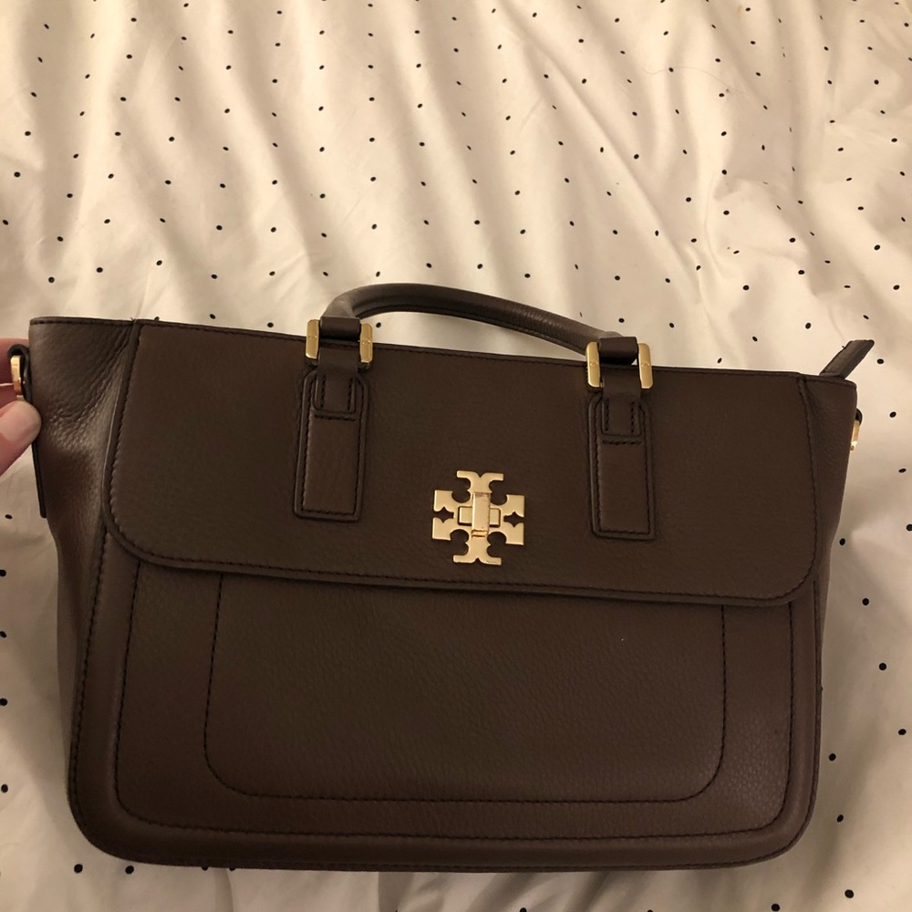 Pre-Owned Tory Burch Small Taupe Carryall